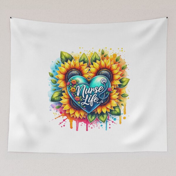 Item preview, Floral Embrace – Blessed Nurse Heart Design designed and sold by artedigital99.