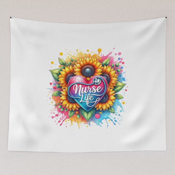 Item preview, Floral Embrace – Blessed Nurse Heart Design designed and sold by artedigital99.