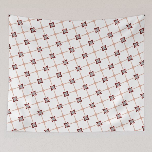 Item preview, Floral Star Grid Pattern Morocco Theme Flower Lattice designed and sold by EvergreenMotifs.