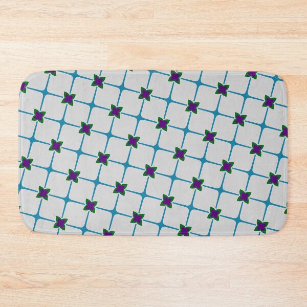 Item preview, Floral Star Grid Pattern Morocco Theme Flower Lattice designed and sold by EvergreenMotifs.