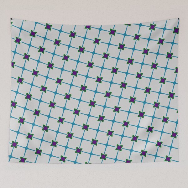 Item preview, Floral Star Grid Pattern Morocco Theme Flower Lattice designed and sold by EvergreenMotifs.
