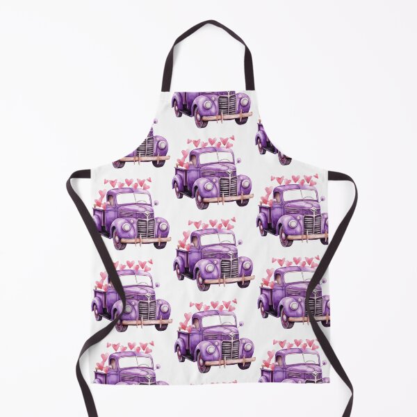 Item preview, Purple watercolor truck with pink hearts designed and sold by EmeraldeaArt.