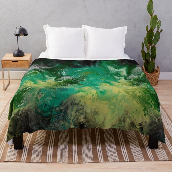 Item preview, Green River, digital fluid art, cells, bubbles, abstract, black background designed and sold by MayGreenAbgrall.