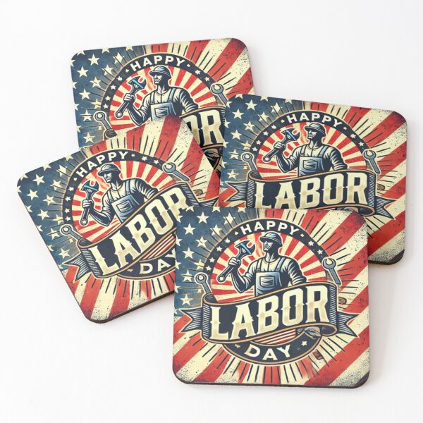Item preview, Happy Labor Day Worker Patriotic American Flag Design designed and sold by ChicTeeLab.