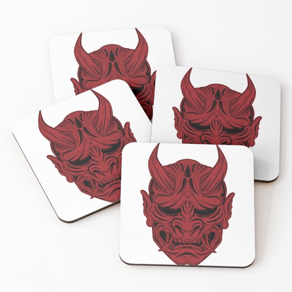 Item preview, Red Hannya Traditional Japan Demon Oni Mask designed and sold by ZaniokoDesign.