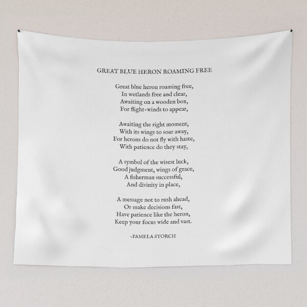Item preview, Great Blue Heron Roaming Free Poem Writer's Edition designed and sold by Pamela Storch.