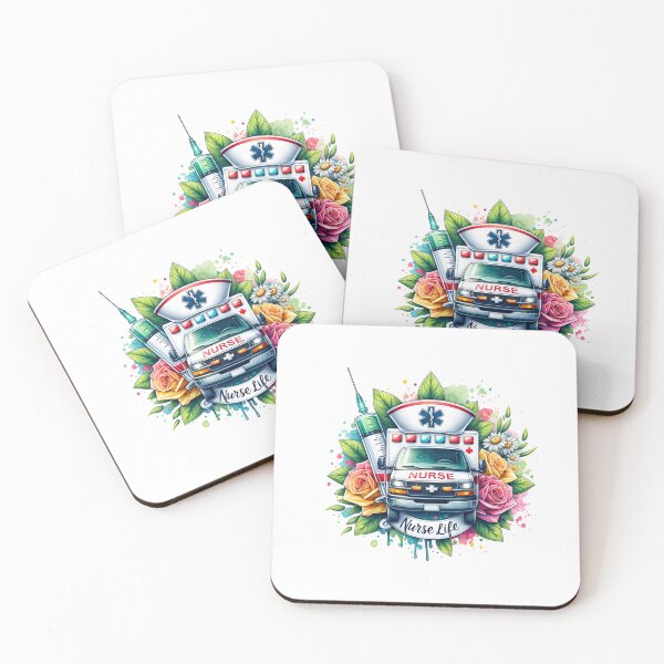Item preview, Nurse Life Ambulance – Floral & Syringe Design designed and sold by artedigital99.