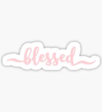 BLESSED cursive script design in light pink Sticker
