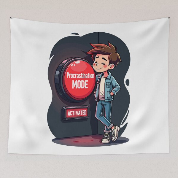 Item preview, Procrastination Mode Activated Funny Relatable Art designed and sold by QuirkPrint.
