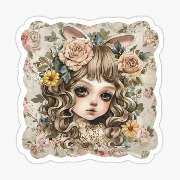 Item preview, Vintage Hasenblüte, süße Blumenfantasie. designed and sold by DigitalArtByNow.