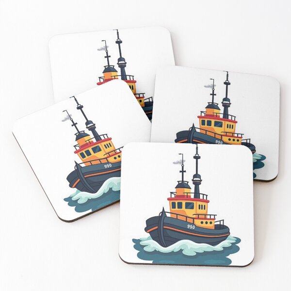 Item preview, Tugboat Cartoon for Kids designed and sold by ArtfullyRooted.