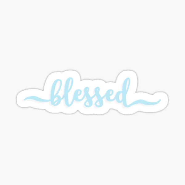Item preview, BLESSED cursive script design in sky blue designed and sold by kristenshane.