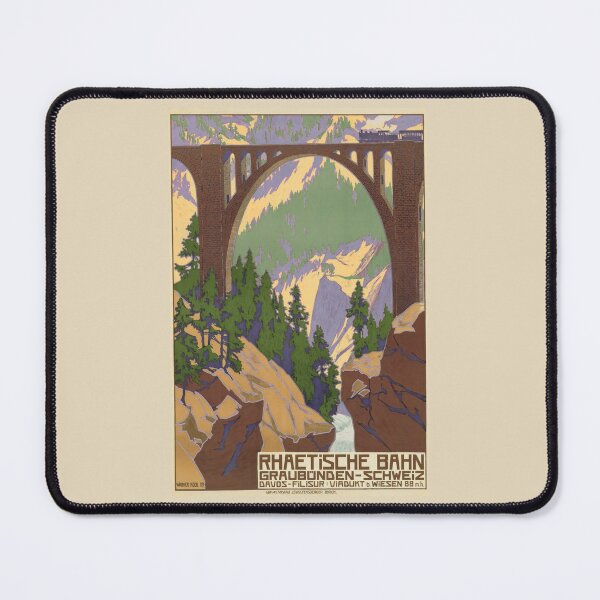 Item preview, Vintage Switzerland Train Travel Tourism Poster "Rhätische Bahn - Graubünden Schweiz" designed and sold by Onodera.
