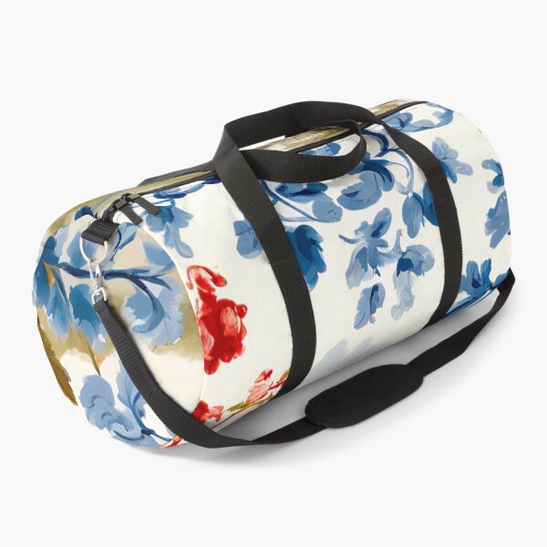 Item preview, FRENCH TOILE DE JOUY LANDSCAPE / Gift items and personal use / Toile De Jouy Landscape, Nature, House, Trees, Mountains, Flowers, Red, Blue, Art designed and sold by LumDesignArt.