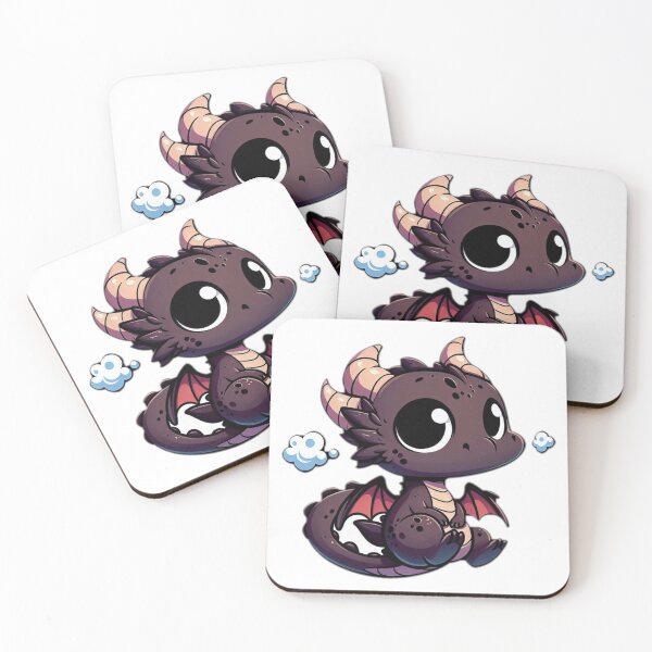 Item preview, Miniature Dragon A cute, small dragon with big eyes, curled up, flying, or breathing tiny puffs of smoke  designed and sold by Bored Elon.