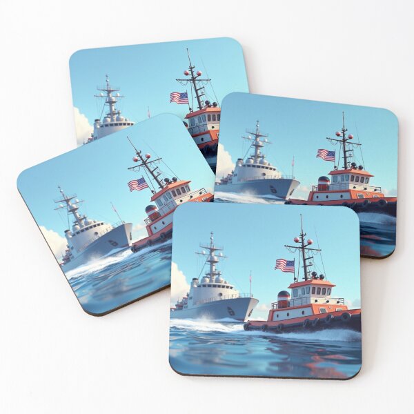 Item preview, Tugboat Pulling a Ship designed and sold by ArtfullyRooted.