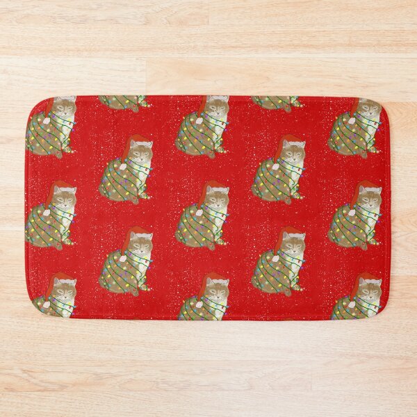 Item preview, Christmas Cat Wrapped in Lights designed and sold by kiwi91.