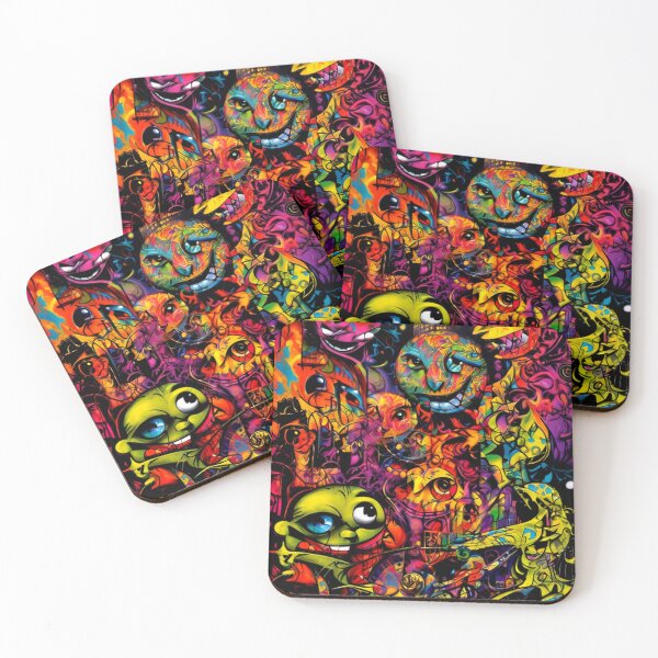 Item preview, Abstract Cartoon Faces Graffiti designed and sold by TheDarkWardrobe.