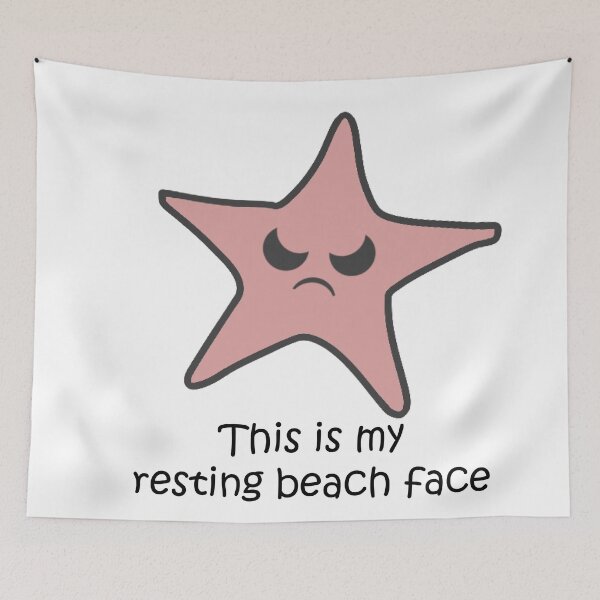 Item preview, Resting beach face designed and sold by GoldenJoJo.
