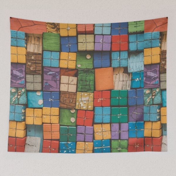 Item preview, "Collage of colorful wooden blocks" designed and sold by anahimar1418.