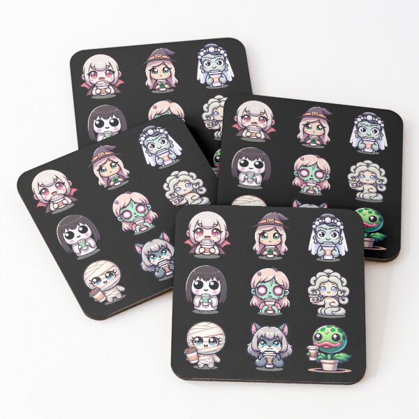 Item preview, Female versions of horror monsters with a warm drink designed and sold by busstop16.