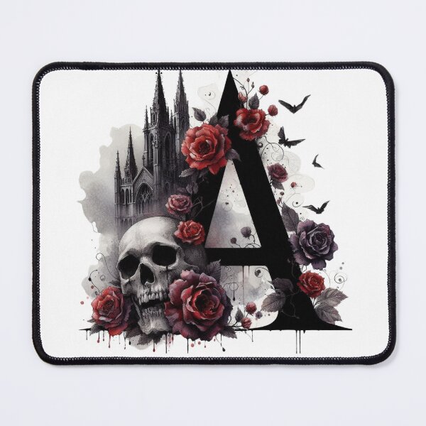 Item preview, Gothic Alphabet Skull and Roses A designed and sold by CultDigHoriz.