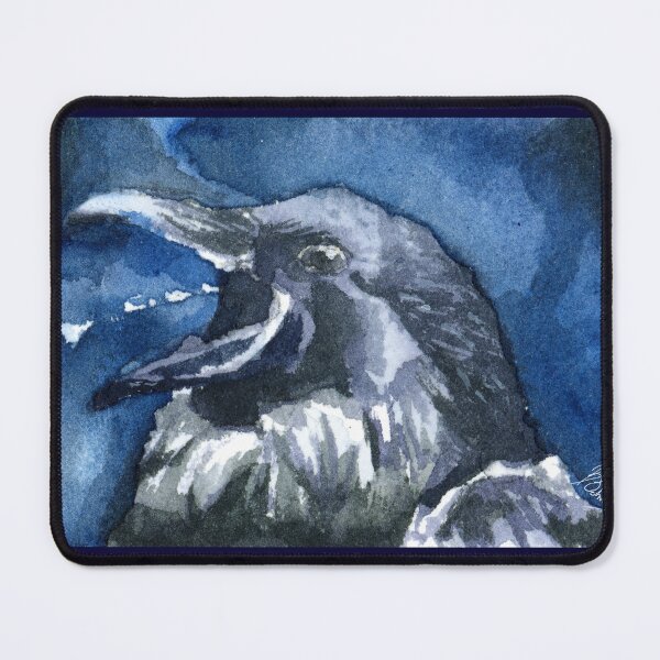 Item preview, Raven Watercolor Print, Blue Background designed and sold by SchmeckStudio.