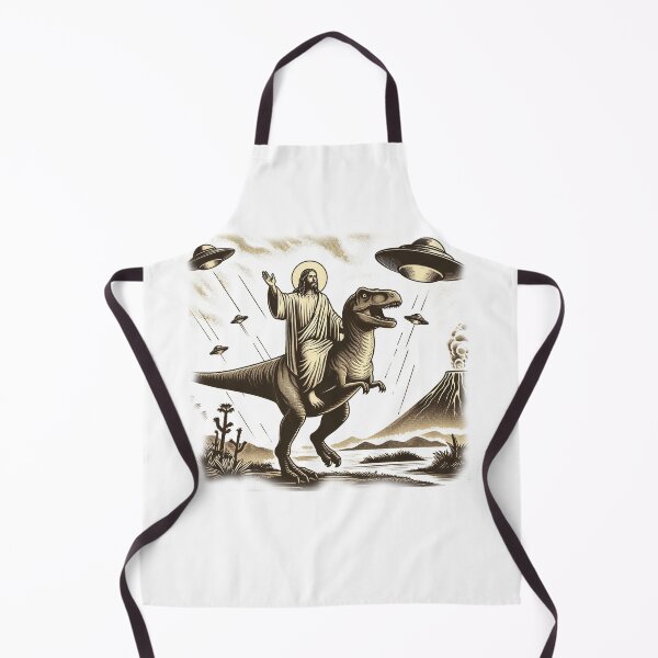 Item preview, humorous illustration of Jesus riding a T-Rex designed and sold by tkhrbika.