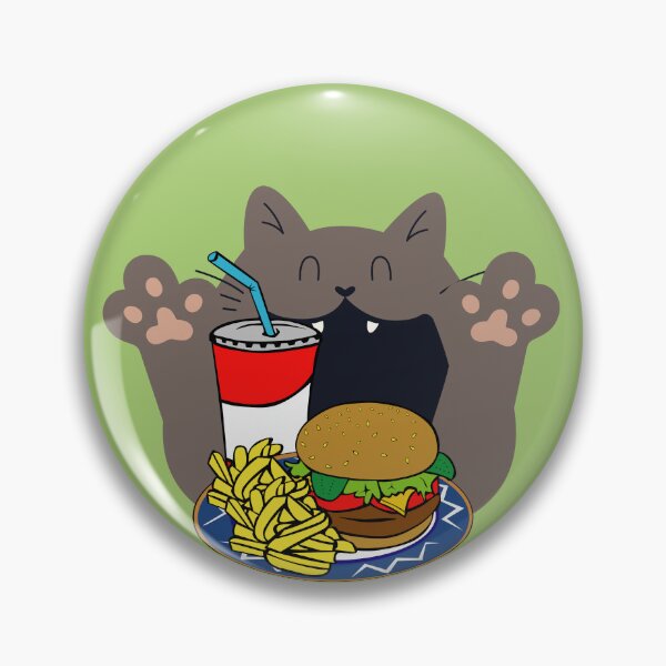 Item preview, Cat with hamburger designed and sold by Plantiyas.