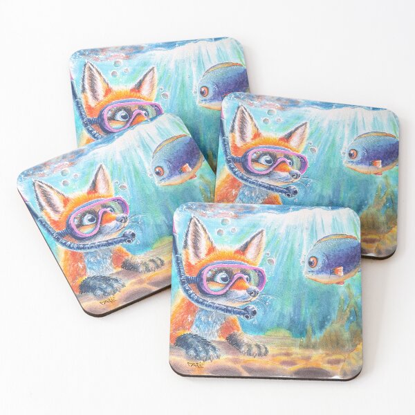 Item preview, A fox's underwater adventure designed and sold by MarieLeRiz-Art.