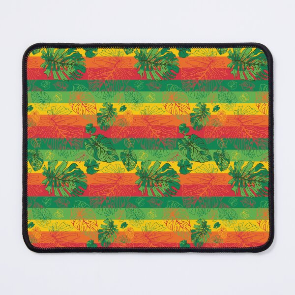 Item preview, Happy Hand Drawn Monstera Red Gold Green designed and sold by Vibezgarden.