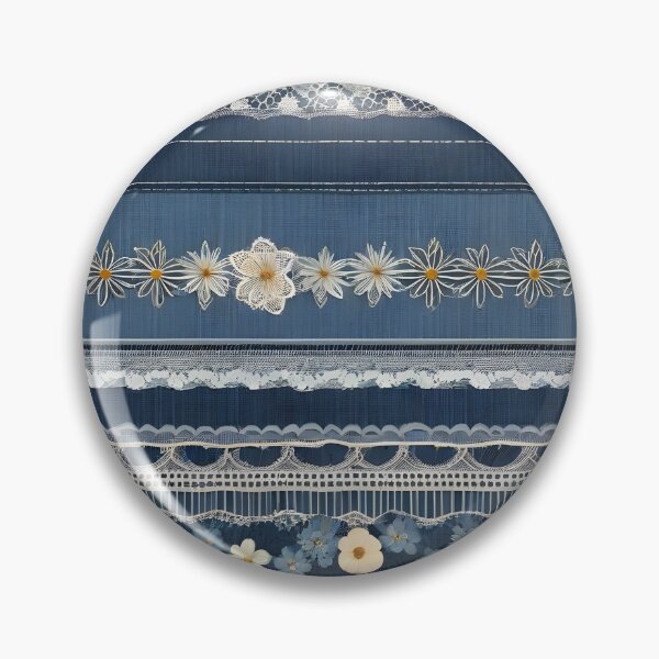 Item preview, IMAGE PRINT ONLY Lacy Flowers Vintage Lace Look and Faux Denim 1 of 4 designed and sold by Beachy.