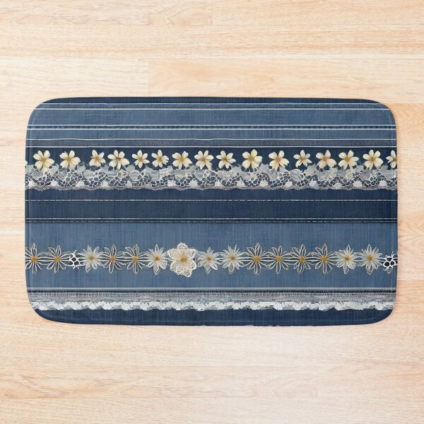 Item preview, IMAGE PRINT ONLY Lacy Flowers Vintage Lace Look and Faux Denim 1 of 4 designed and sold by Beachy.