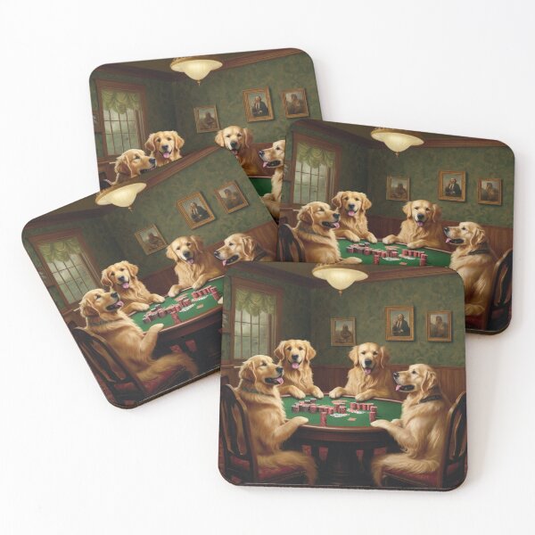 Item preview, Dogs Playing Poker Golden Retriever Retrievers breed Dog Card Game Cards designed and sold by Draculaura2009.
