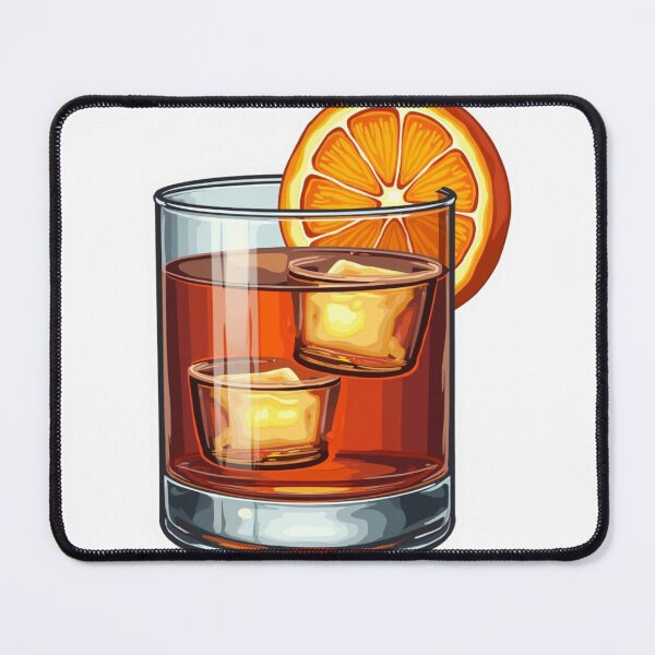 Item preview, Boulevardier Cocktail with an Orange Slice Whiskey designed and sold by ArtfullyRooted.