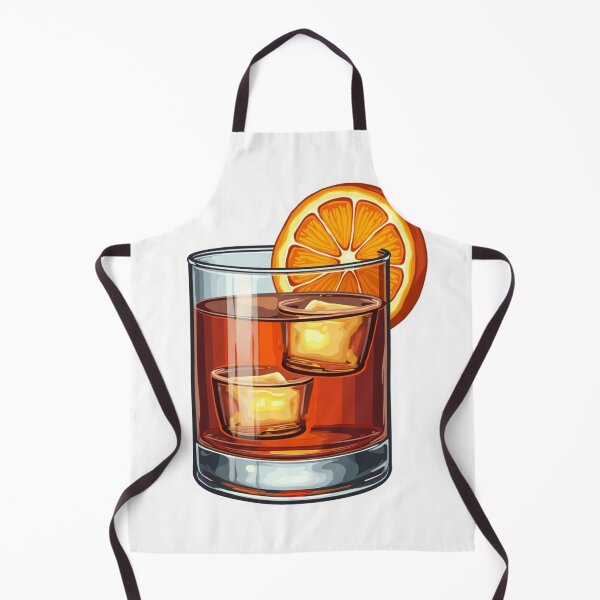 Item preview, Boulevardier Cocktail with an Orange Slice Whiskey designed and sold by ArtfullyRooted.