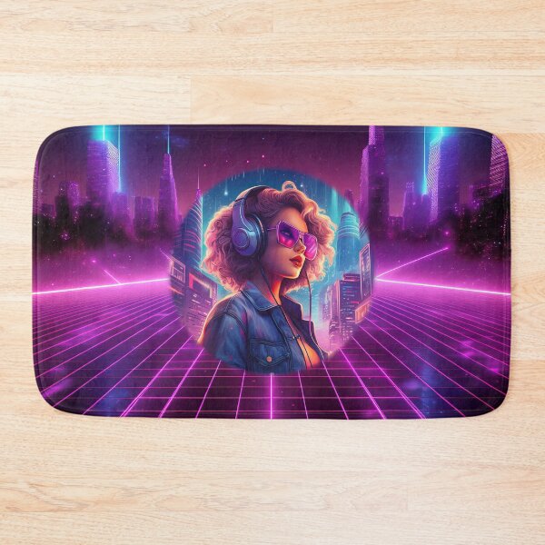 Item preview, Synthwave girl in denim, pink glasses designed and sold by analogsandpixel.