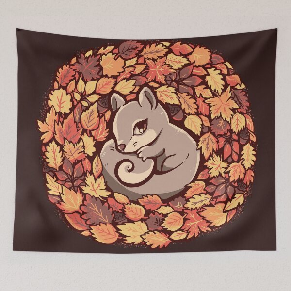 Item preview, Squirrel upon Autumn Leaves designed and sold by TechraNova.