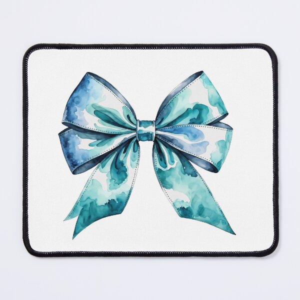 Item preview, Coquette bow turquoise watercolor designed and sold by LiluGross.