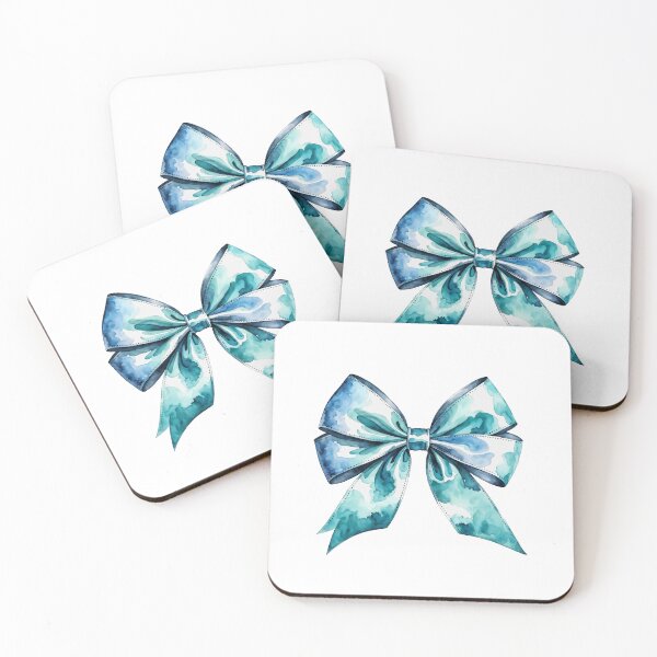 Item preview, Coquette bow turquoise watercolor designed and sold by LiluGross.