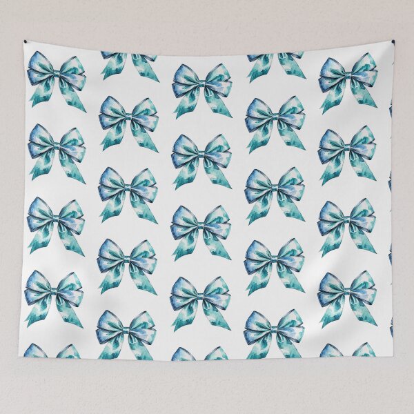Item preview, Coquette bow turquoise watercolor designed and sold by LiluGross.