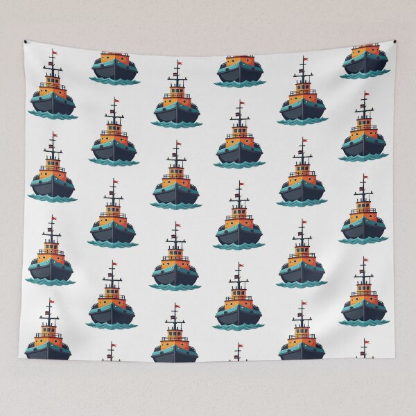Item preview, Tugboat Print Minimalist Wall Art for Kids designed and sold by ArtfullyRooted.