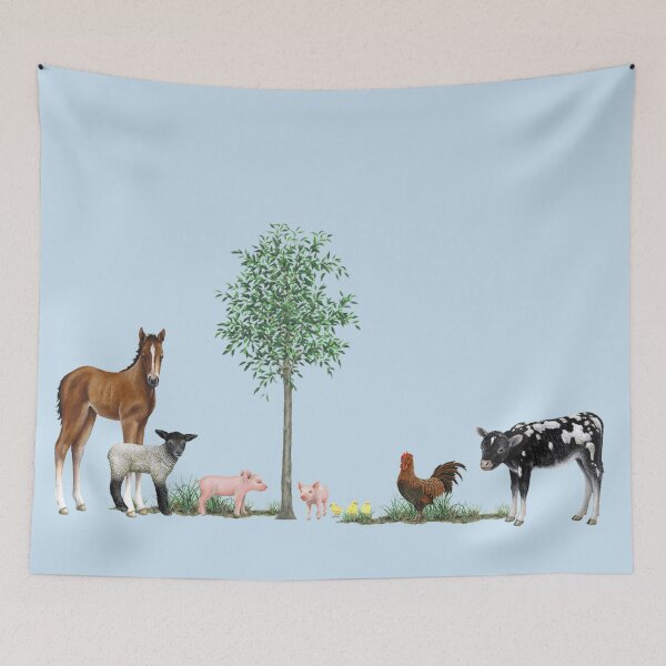 Item preview, Baby farm animals around a baby tree. designed and sold by claireseyeview.