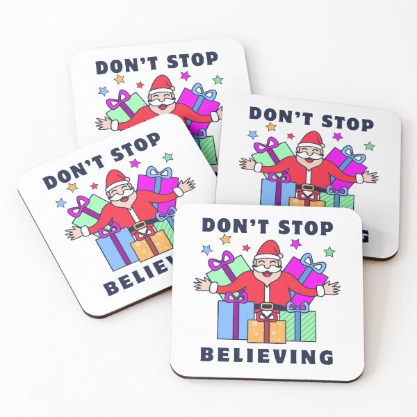 Item preview, Don't Stop Believing Santa with Gifts designed and sold by AleksaDesignMTL.