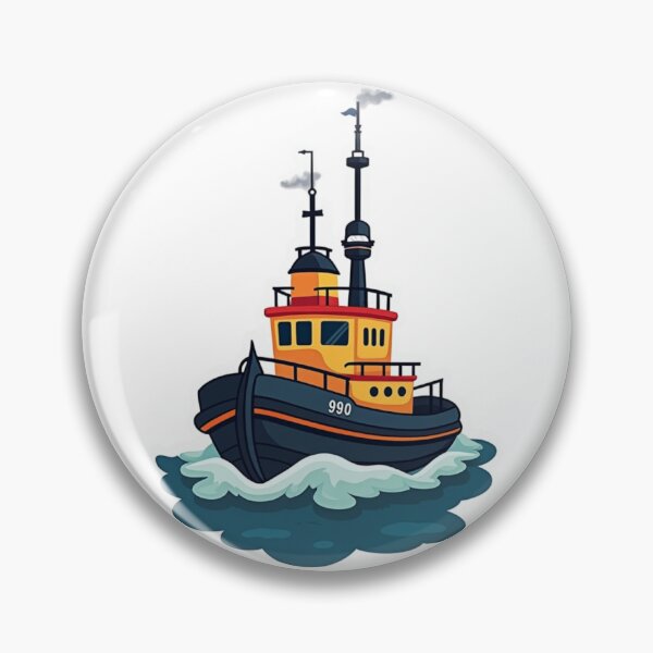 Item preview, Tugboat Cartoon for Kids designed and sold by ArtfullyRooted.