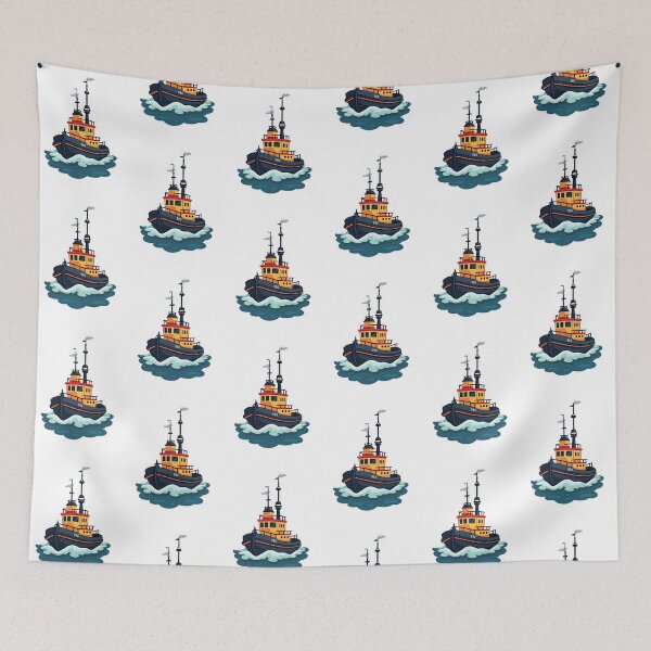 Item preview, Tugboat Cartoon for Kids designed and sold by ArtfullyRooted.