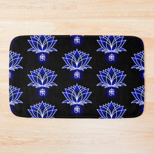 Item preview, Om, White Lotus, Tibetan, buddhist, Buddhism, Sanskrit, Black Background designed and sold by MayGreenAbgrall.