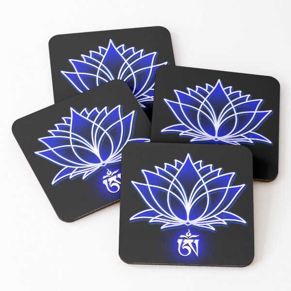 Item preview, Om, White Lotus, Tibetan, buddhist, Buddhism, Sanskrit, Black Background designed and sold by MayGreenAbgrall.