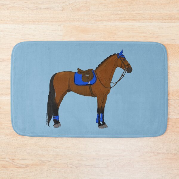 Item preview, Bay Hunter Jumper Horse with Blue Accessories designed and sold by DappledMoon.