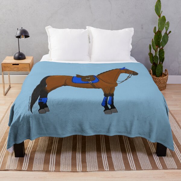Item preview, Bay Hunter Jumper Horse with Blue Accessories designed and sold by DappledMoon.